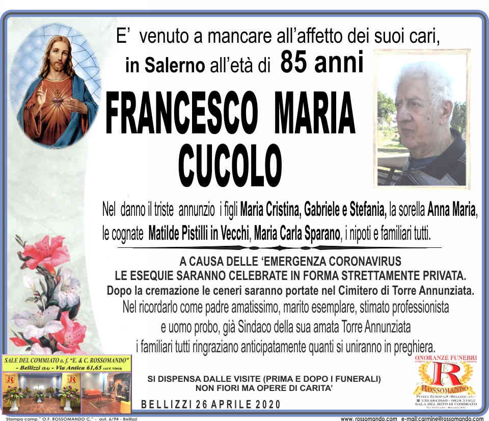 Avvocato Cucolo Francesco Maria (anni 85)